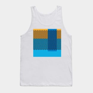 Geometric Shapes and Waves Mosaic Abstract Tank Top